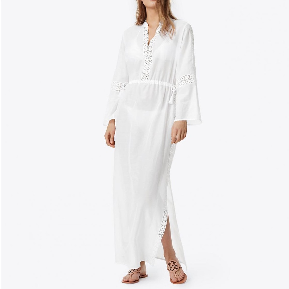 New Tory Burch White Daisy Beach Caftan